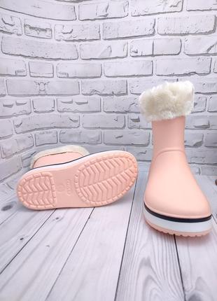 Чобітки для дівчаток 💗 детские сапоги crocs резиновые ✨ чоботи з піни3 фото