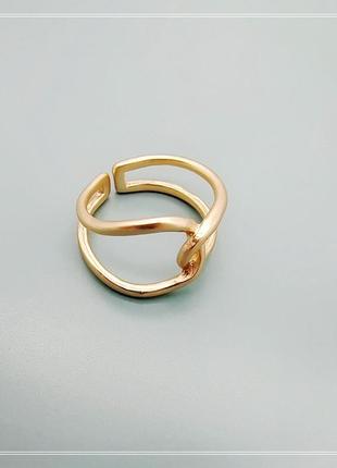 Стильное кольцо матовое золото бижутерия2 фото