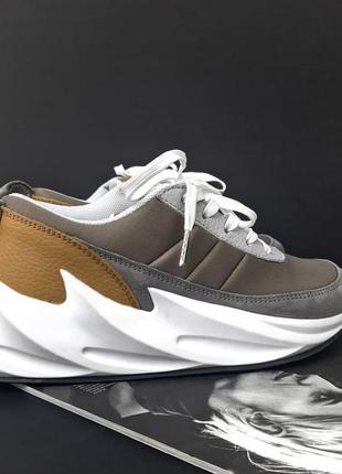 Чоловічі кросівки  adidas shark brown white мужские кроссовки адидас2 фото