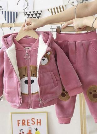 Велюровий костюм, теплий костюм, тройка