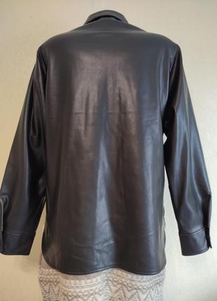 Куртка-сорочка зі штучної шкіри5 фото