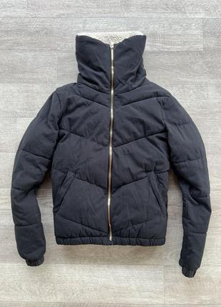 Boohoo 38 куртка чёрная женская короткий дутик