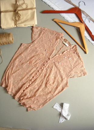 Мереживна блузка персикового кольору боді