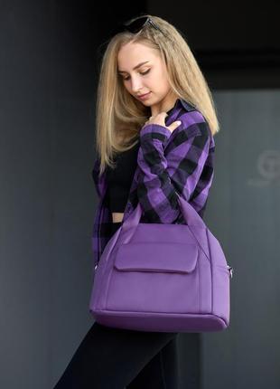 Стильна фіолетова міська жіноча сумка sambag спортивна