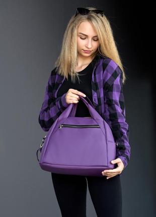 Стильна фіолетова міська жіноча сумка4 фото