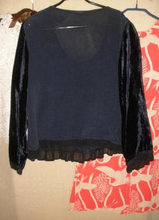 Красива оксамит велюр вишивка блуза жакетного типу стиль бохо6 фото