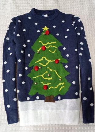 Новогодний зимний свитер елка с елкой s1 фото