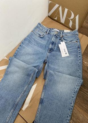Джинси zara classic mom fit blue😍