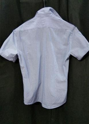 Подовжена сорочка туніка у смужку оверсайз під топ шорти3 фото