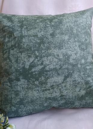 Декоративна наволочка 40*40 смарагдова зелена для декора