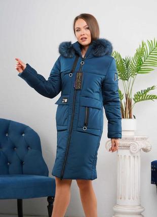 Зимняя женская теплая куртка с капюшоном и мехом. бесплатная доставка.6 фото