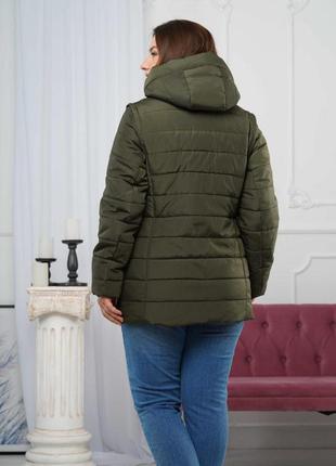 Качественная фабричная женская демисезонная куртка, батальные размеры. бесплатная доставка!7 фото