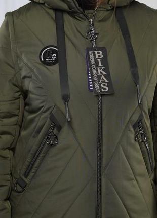 Качественная фабричная женская демисезонная куртка, батальные размеры. бесплатная доставка!5 фото
