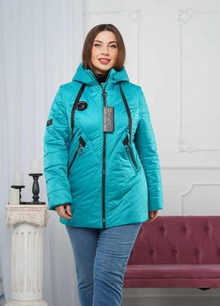 Фирменная женская демисезонная куртка, батальные размеры. бесплатная доставка!10 фото