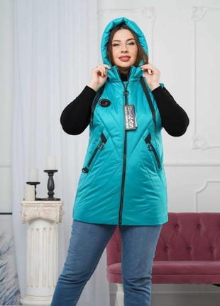 Фирменная женская демисезонная куртка, батальные размеры. бесплатная доставка!8 фото