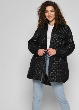 Трендовая демисезонная женская куртка x-woyz ls-8913-8 черного цвета4 фото