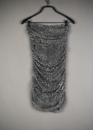 Красивое короткое леопардовое платье от zebra
