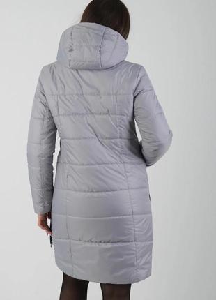 Модная женская демисезонная куртка, м-194, серая3 фото