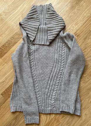 Тёплый свитер серый с горлом