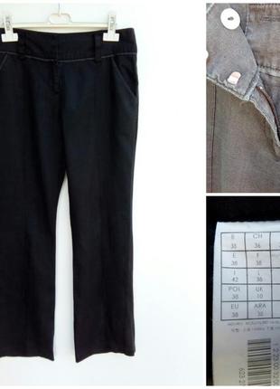 Легкі штани від promod чорні брюки з натуральної тканини