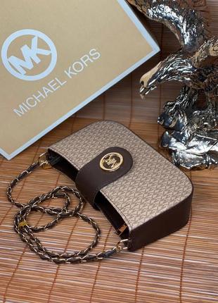 Сумка коричневая женская michael kors клатч сумка маленькая на цепочке кросс-боди майкл корс