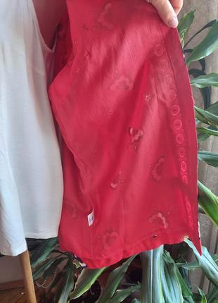Стильный красный легкий пиджак без пуговиц в восточном стиле tu (размер 16-186 фото