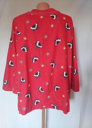 Стильный красный легкий пиджак без пуговиц в восточном стиле tu (размер 16-183 фото