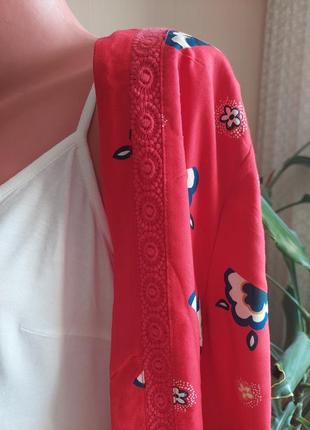 Стильный красный легкий пиджак без пуговиц в восточном стиле tu (размер 16-188 фото