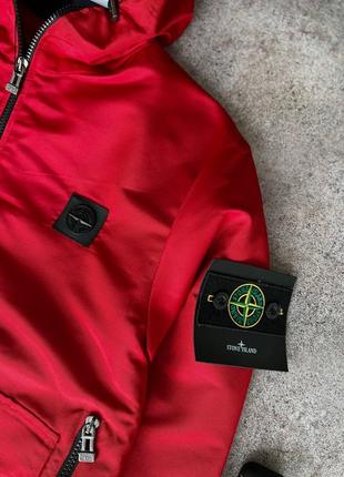 Куртка ветровка мастерка мужская stone island красная турция курточка вітровка чоловіча стон исланд8 фото