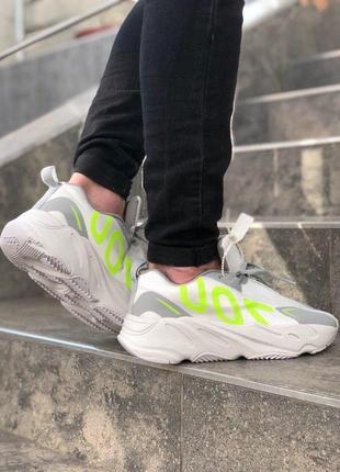 Чоловічі кросівки  adidas yeezy boost 700 logo grey white мужские кроссовки адидас