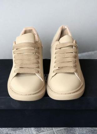 🔥кроссовки женские alexander mcqueen oversized sneakers beige8 фото