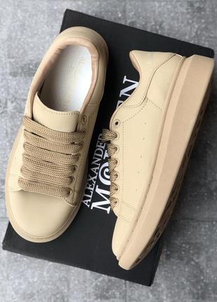 🔥кроссовки женские alexander mcqueen oversized sneakers beige9 фото