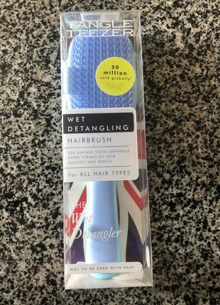 Гребінець tangle teezer the wet detangler denim blue. оригінал3 фото