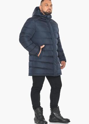 Куртка теплая зимняя тёмно-синяя мужская с карманами braggart "aggressive"9 фото