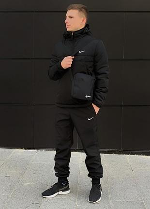 Комплект анорак nike утеплений + штани в подарунок барсетка