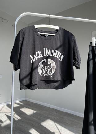 Кроп футболка мерч jack daniels