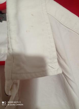 Т21. хлопковая качественная фирменная белая рубашка с коротким рукавом 24:7 хлопок бавовна бавовняна3 фото