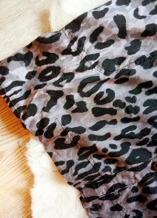 Рубашка туника универсального размера для беременных длинная платье черное леопард5 фото