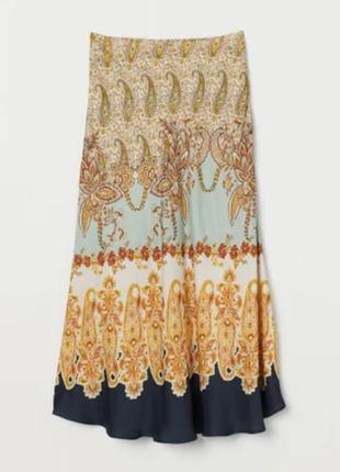 Очень красивая сатиновая юбка  трапеция3 фото