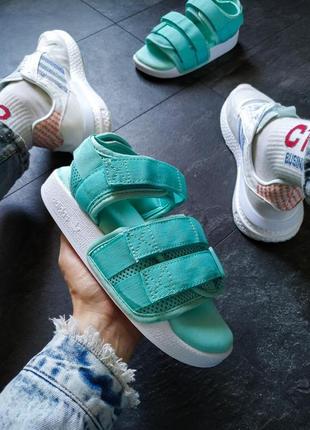 Жіночі  сандалі  adidas sennheiser adilette mint white женские сандали  адидас