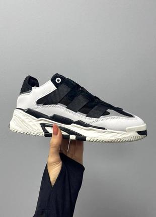 Крутейшие женские унисекс кроссовки adidas niteball leather cloud white белые с чёрным 36-45 р