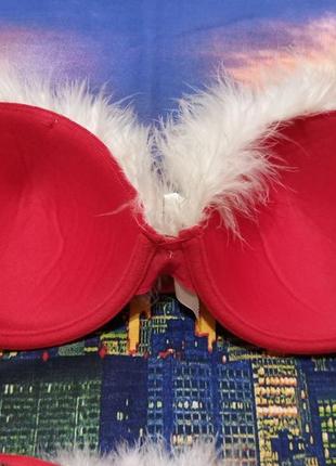 Комплект еретического сексуального белья новогодний красный бюстгальтер лиф трусы лифчик топ топик no secret possessions от primark6 фото