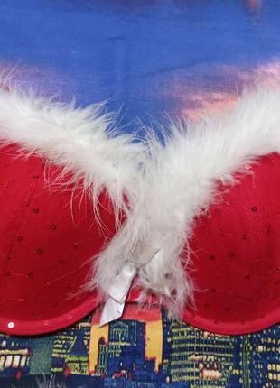 Комплект еретического сексуального белья новогодний красный бюстгальтер лиф трусы лифчик топ топик no secret possessions от primark3 фото