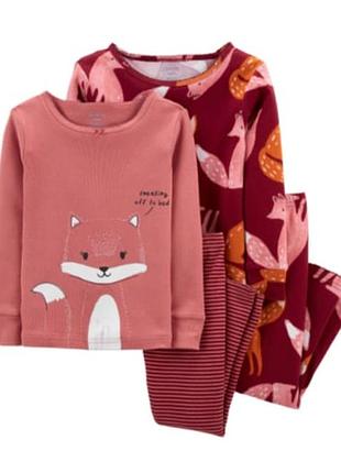 Комплект піжам для дівчинки котон carter's з довгим рукавом 3т