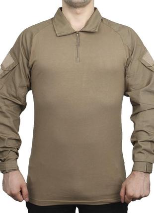 Тактическая рубашка lesko a655 sand khaki 2xl убакс с карманами на рукавах2 фото
