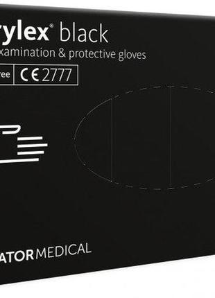 Перчатки нитриловые mercator medical nitrylex (100 шт), размер xs, чёрные