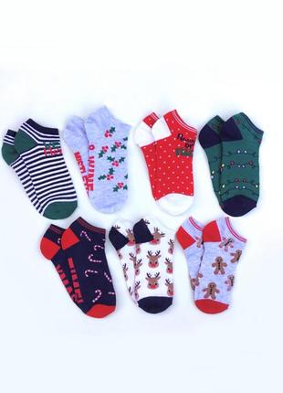 Жіночі новорічні низькі шкарпетки оригінал примарк primark