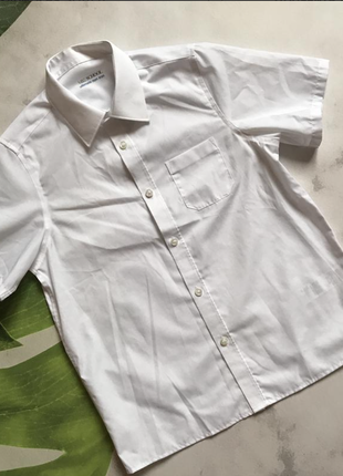 Шикарная белая рубашка в школу, от marks & spеncer. 140, 1704 фото