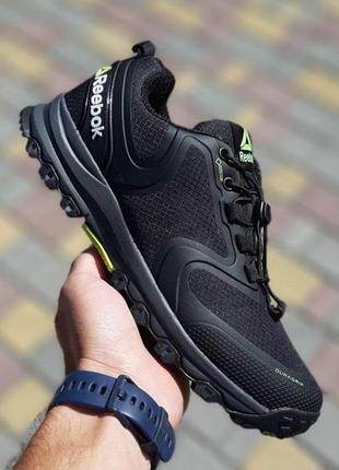 Теплые зимние кроссовки reebok  terrain чёрные с салатовым мужские зимние кроссовки рибок термо