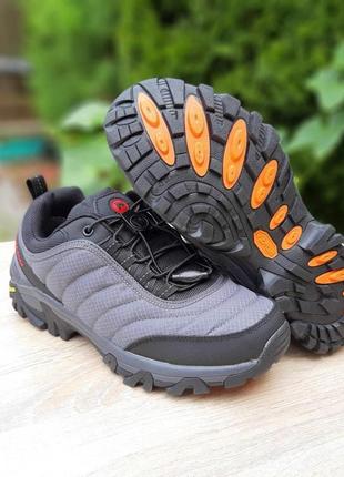 Теплые зимние кроссовки merrell серые теплые термо  мужские осенние кросовки мерели